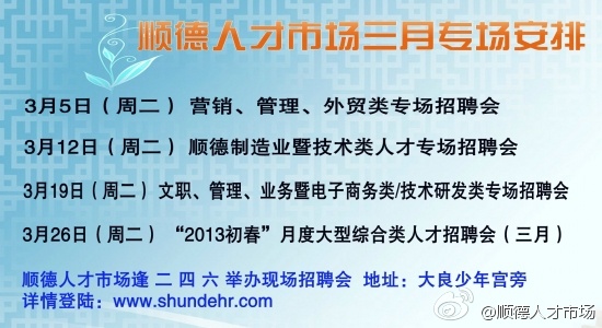 顺德地区人才招聘资讯汇总——最新职位速递一览